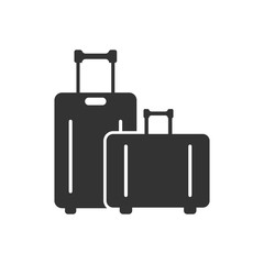 Travel bag icon in flat style. Luggage vector illustration on white isolated background. Baggage business concept.