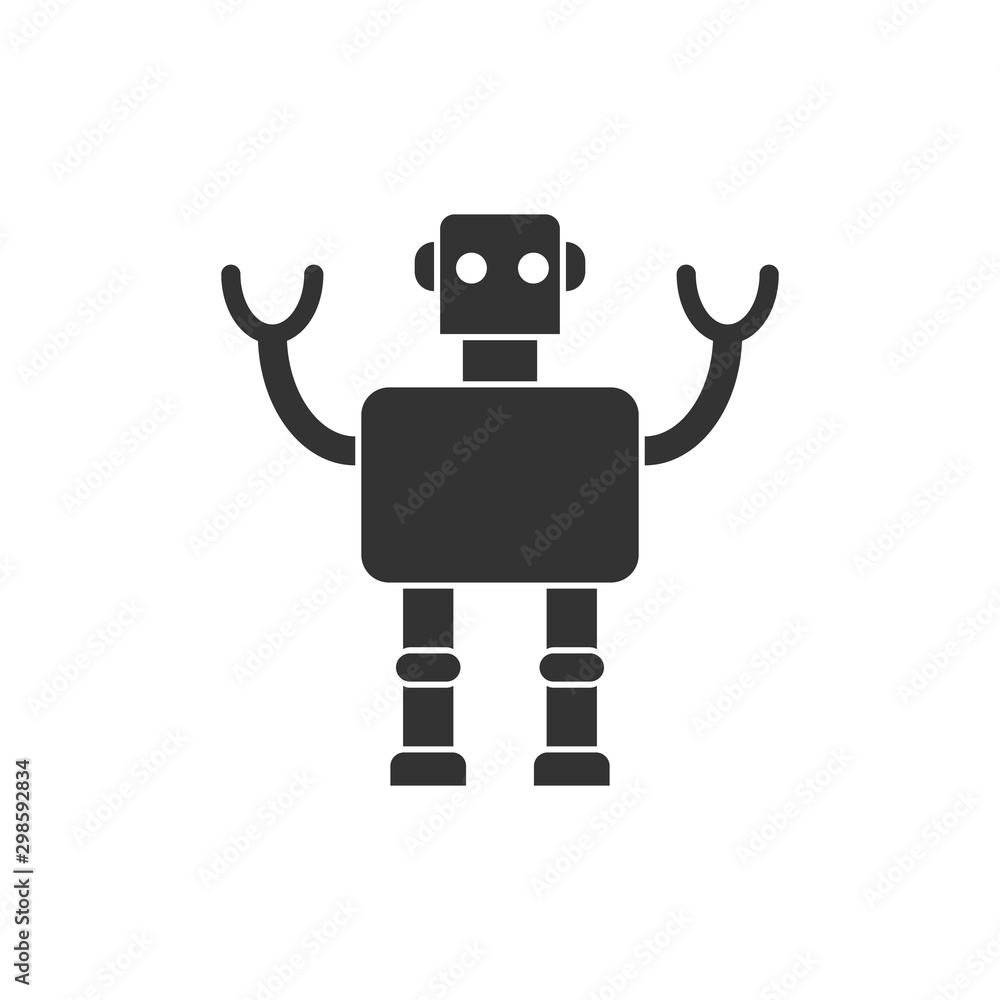 Poster cute robot chatbot icon in flat style. bot operator vector illustration on white isolated background