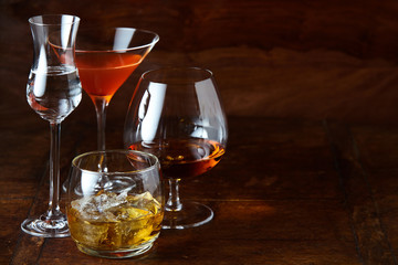 Nightlife or party concept of alcoholic beverages