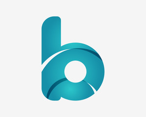 Letter b logo business icon design. Minimal flowing concept.