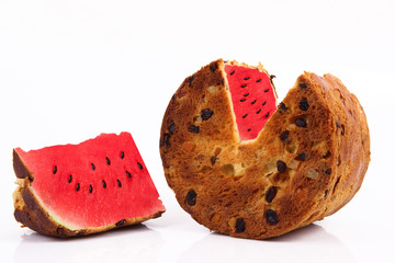 panettone on white background