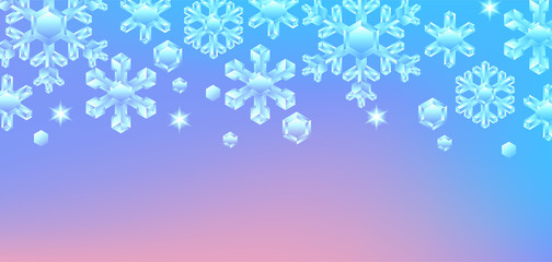Fototapeta na wymiar Card with crystal snowflakes.