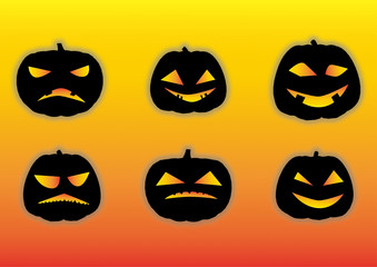 Halloween Pumpkins Editable illustrator AI file ハロウィーン カボチャ
