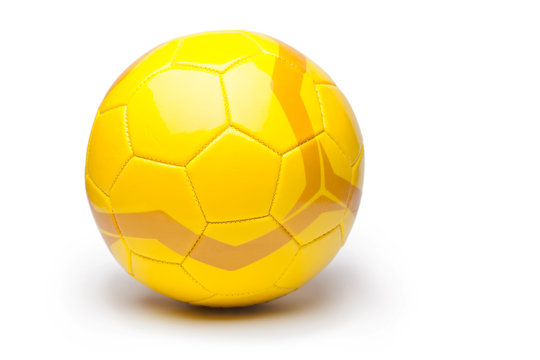 yellow football ball, isolated on white background