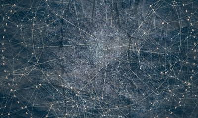 Medical, technology, chemistry and science icon design template. Molecule and communication background. Connected lines with dots.