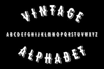 Simple vintage font of the English alphabet