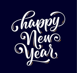 Happy New Year. Lettering text for Happy New Year