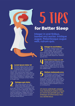 5 Tips For Better Sleep Banner Vector Template