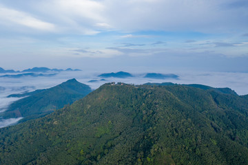 Landscape of Morning Mist with Mountain Layer.