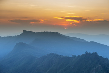 phu chee dow mountain (phu chee dao/phu chi dao) , Beautiful landscape sunrise mountain in Chiang rai , Northern of Thailand.