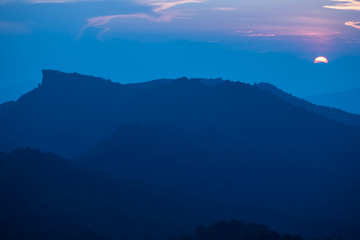 phu chee dow mountain (phu chee dao/phu chi dao) , Beautiful landscape sunrise mountain in Chiang rai , Northern of Thailand.
