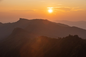 phu chee dow mountain (phu chee dao/phu chi dao) , Beautiful landscape sunrise mountain in Chiang rai , Northern of Thailand.