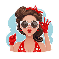 Pin-Up Girl Wearing Sunglasses