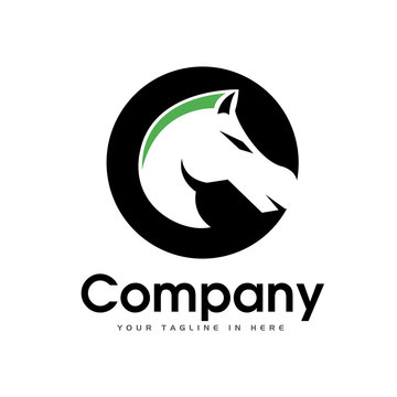 Elegant circle head horse logo design inspiration