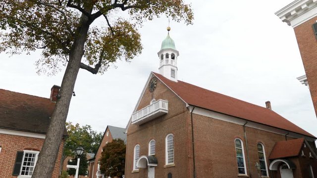 Home Moravian Church in Old Salem in Winston Salem NC in 4k