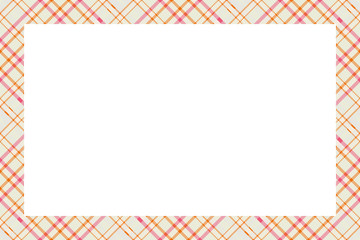 Vintage frame vector. Scottish border pattern retro style. Tartan plaid ornament.