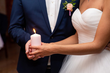 Wedding tradition, family hearth with candle