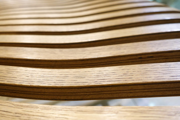 Abstract background of wooden planks with a semicircular, openwork design