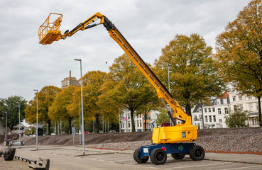 Lifter articulated boom with basket, Rotterdam, Netherlands