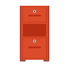 File cabinet drawer archive vector icon. Business document storage office folder datum. Catalog furniture box