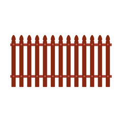 Fence vector icon wooden illustration isolated white. Cartoon element border brown. Garden wall farm plank picket set