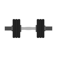 Dumbbell fitness weight bodybuilding vector flat icon. Gym exercise sport equipment strength. Muscle trainning fit element workout