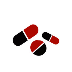 pills isolated on white background