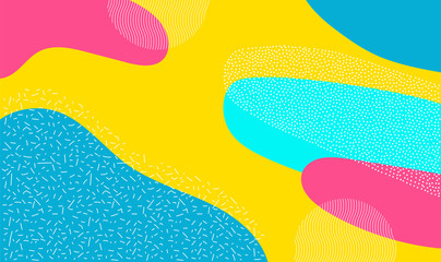 Mega set of memphis design elements, template for your project. Big colorful vector collection