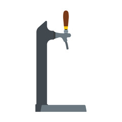 Beer tap vector flat icon alcohol brewery drink. Pub craft equipment barrel. Valve tavern handle machine. Mug draft beverage