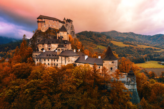 Orava medieval castle, morning light, Slovakia, Europe