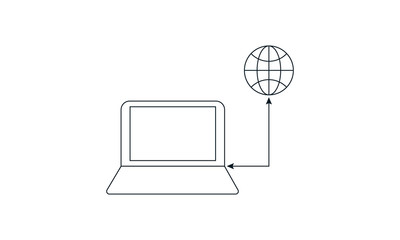 Internet connection icon for online access