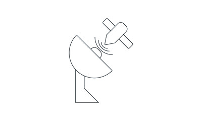 Satellite icon for communication and global networks