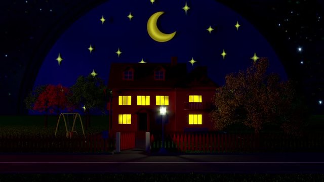 Procession of day and night at private yard (loop)