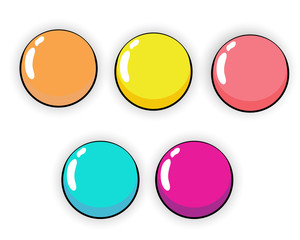 colorful of cartoon buttons set. Vector illustration,GUI elements for your design