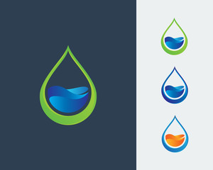 Ecology logo, Water Drop Logo, Water Drop Design Template vector illustration