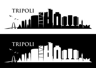 Naklejka premium Panoramę Trypolisu - Libia - ilustracji wektorowych