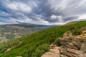 Fototapeta na wymiar high mountain cloudy landscape in Sierra Nevada