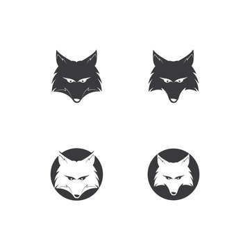fox head logo vector template