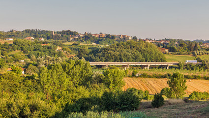 Naklejka premium Tuscany summer lasndscape, Montopoli, Western Italy.