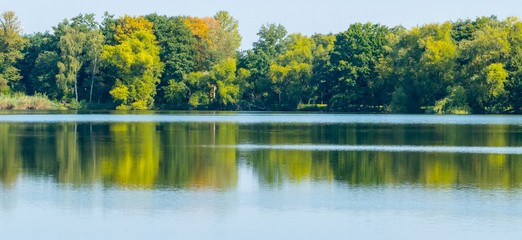 Panorama Schwanenteichpark Schwanenteich Zwickau Herbst