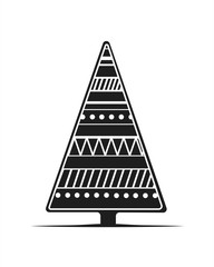 Christmas tree icon in scandinavian style