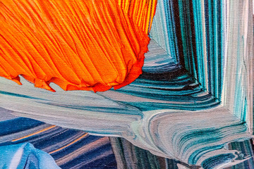 fragment from painted canvas texture