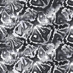 Seamless abstract pattern. Black-white snake skin with a pale purple tint.