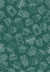 Gift box contour seamless pattern