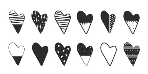Scandinavian style hearts set