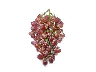 Selective focus of fresh ripe red grape isolated on white background, ready to eat or making drinks and salads