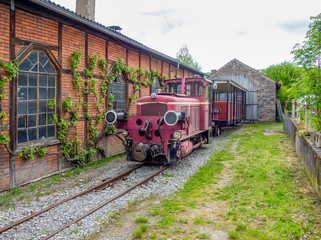 locomotive shed and locomotive