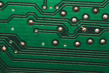 Electronic circuit board abstract background. computer motherboard close up. micro elements of...