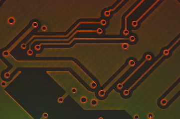 Electronic circuit board abstract background. computer motherboard close up. micro elements of...