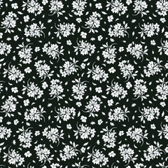 seamless pattern. Apple tree branch with flowers, leaves. eps10 vector illustration. hand drawing. 